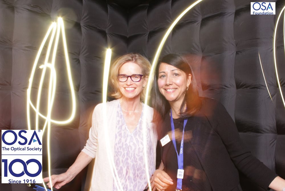 OSA CEO Liz Rogan and Senior Director of Special Projects Monique Rodriquez enjoying the Light Paint Booth