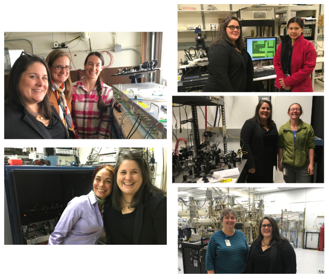 A collage of images of Marcia and scientists and staff at NIST and JILA