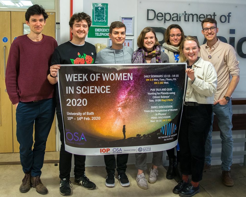 Attendees to the Week of women in science 2020 even hosted by the OSA Student Chapter at the Unviersity of Bath and the Network of Women in Physics (NWP)